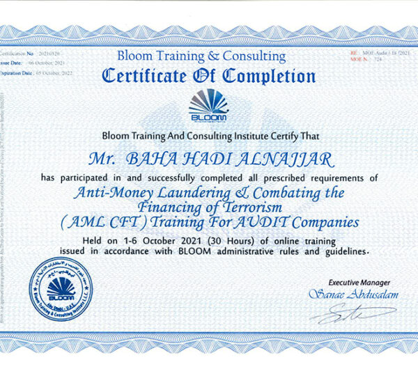 Dr Baha CPD Certificate